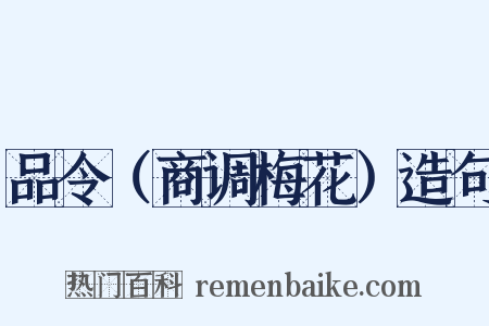 品令（商调梅花）造句是什么意思的图片